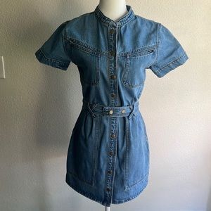 Bardot Denim Short Sleeve Button Up Dress US Size 26